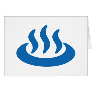 Onsen ♨ Hett Vår 温 泉 japanskt tecken Hälsningskort