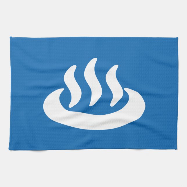 Onsen ♨ Hett Vår 温 泉 japanskt tecken Kökshandduk (Horisontell)