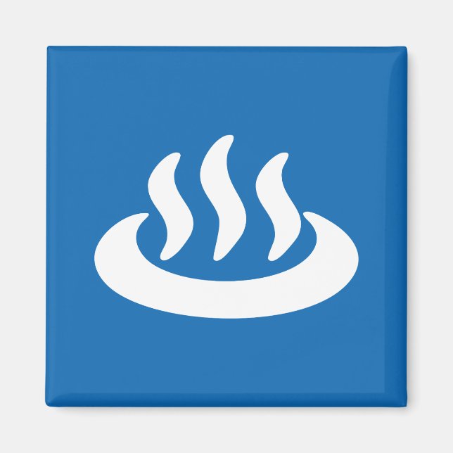 Onsen ♨ Hett Vår 温 泉 japanskt tecken Magnet (Framsidan)