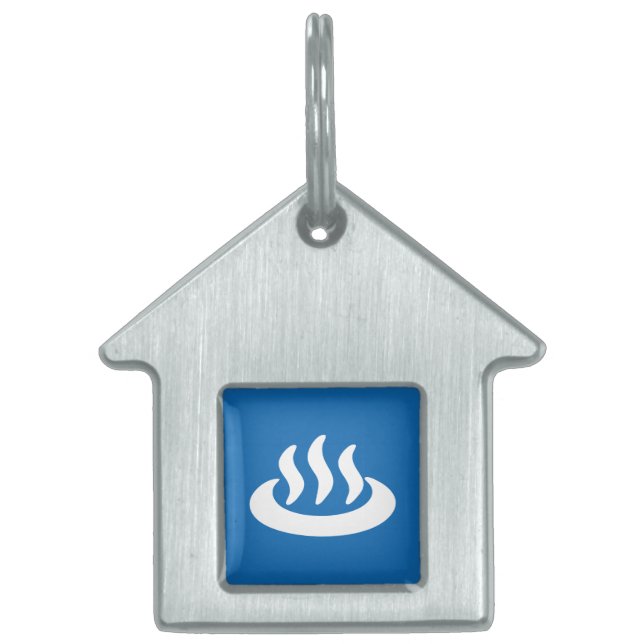 Onsen ♨ Hett Vår 温 泉 japanskt tecken Namnbricka Husdjur (Framsidan)