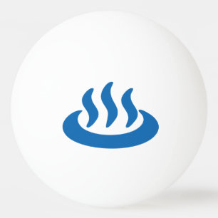 Onsen ♨ Hett Vår 温 泉 japanskt tecken Pingisboll