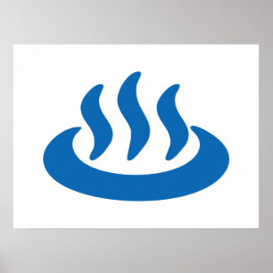 Onsen ♨ Hett Vår 温 泉 japanskt tecken Poster