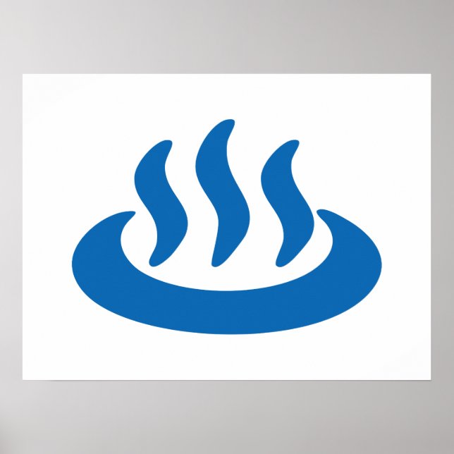 Onsen ♨ Hett Vår 温 泉 japanskt tecken Poster (Framsidan)