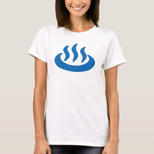 Onsen ♨ Hett Vår 温 泉 japanskt tecken Tee Shirt (Framsida)