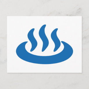 Onsen ♨ Hett Vår 温 泉 japanskt tecken Vykort