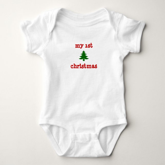 onsie "för min 1st jul" med träd tröja (Framsida)