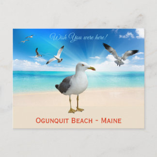 Önska att du var här! OgunSluta Beach, Maine Vykort