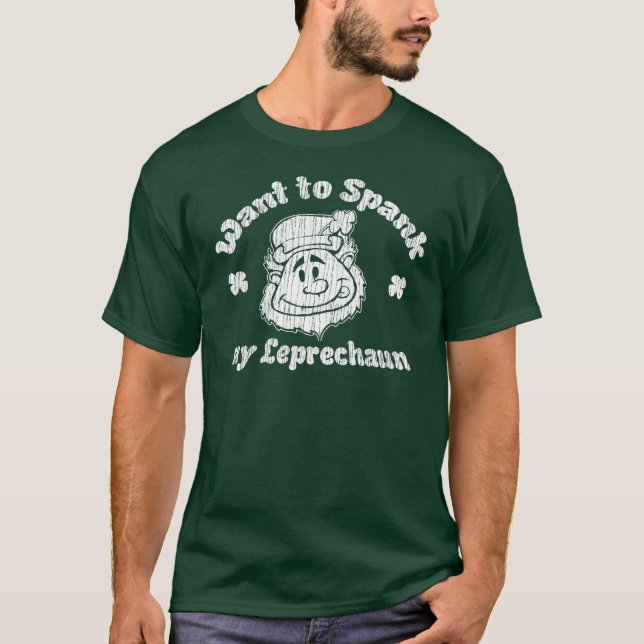 Önska att spank mitt troll? Rolig irländsk T-tröja T-shirt (Framsida)