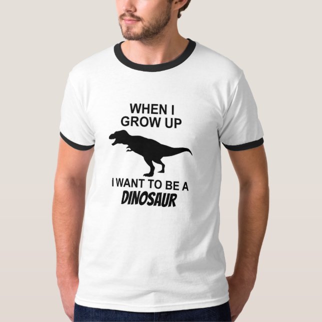 Önska att vara en DinosaurT-tröja, när jag växer Tee (Framsida)