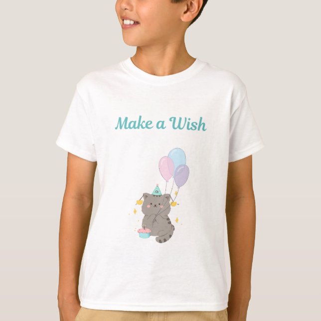 Önska Barn Födelsedags T-Shirt (Framsida)