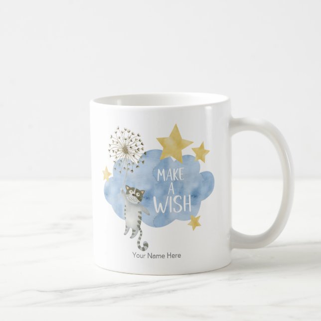 Önska Citat Katt Stjärna Moln Barnkammare Bebis Kaffemugg (Höger)