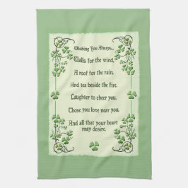 Önska dig alltid irländsk välsignelse kökshandduk