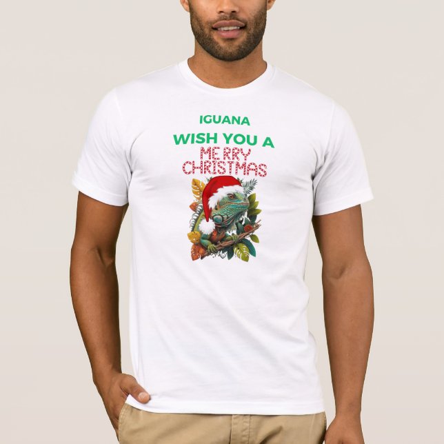 ÖNSKA DIG EN IGUANA GOD JUL T SHIRT (Framsida)