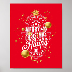 Önska dig mycket God jul och Gott nytt år Poster