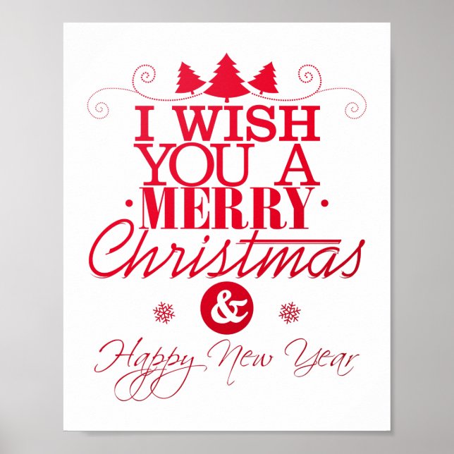 Önska dig mycket God jul och Gott nytt år Poster (Framsidan)