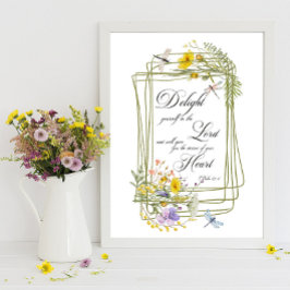 Önska dig själv i Lord Wildblomma ram Poster