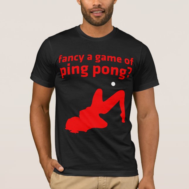 önska en lek av pingpong? tee (Framsida)