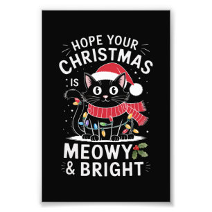 Önska Er En Mysig Och Ljus Jul Katt Jul Fototryck