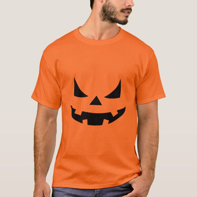 Onska Flina Pumpkin Ansikte för Halloween Dekorati T Shirt (Framsida)