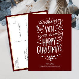 Önska God jul Red Script Business Helg Vykort