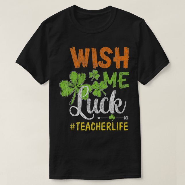 Önska mig Tur Shamrock St T Shirt (Design framsida)