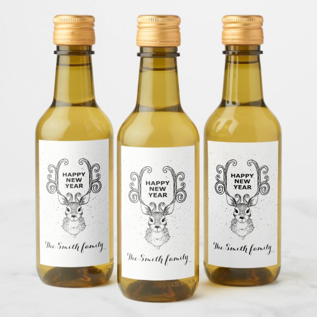 Önska någon lycklig och framgångsrikt nytt vin vinetikett (Flaskor)