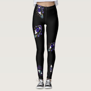 Onska öga-balkar, svarta öga-kläder leggings