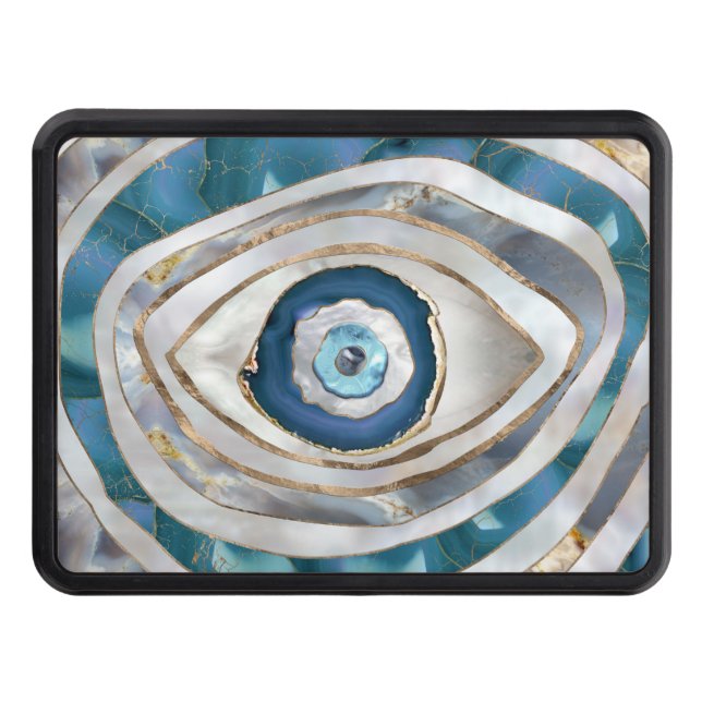 Onska Öga Mineraliska struktur och guld Dragkroksskydd (Framsidan)