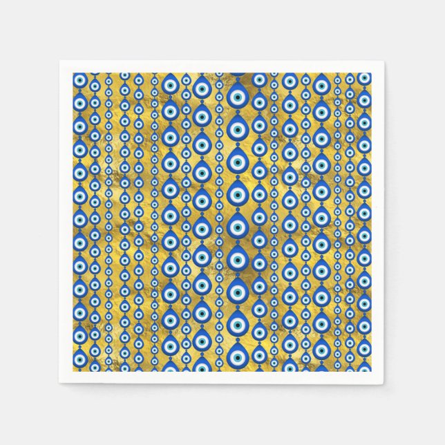 Onska Öga mönster vid guldstruktur Pappersservett (Framsidan)