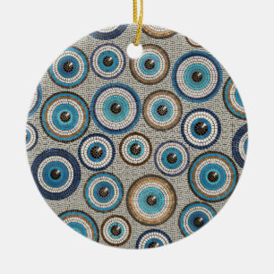 Onska Öga Mosaic Tile Mönster Julgransprydnad Keramik