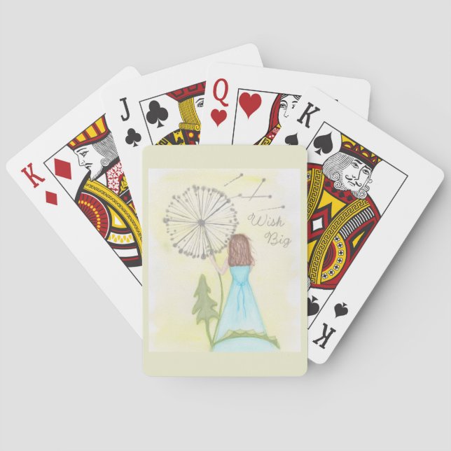 Önska på en dandelion liten flicka casinokort (Baksidan)