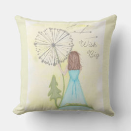 Önska på en dandelion liten flicka kudde