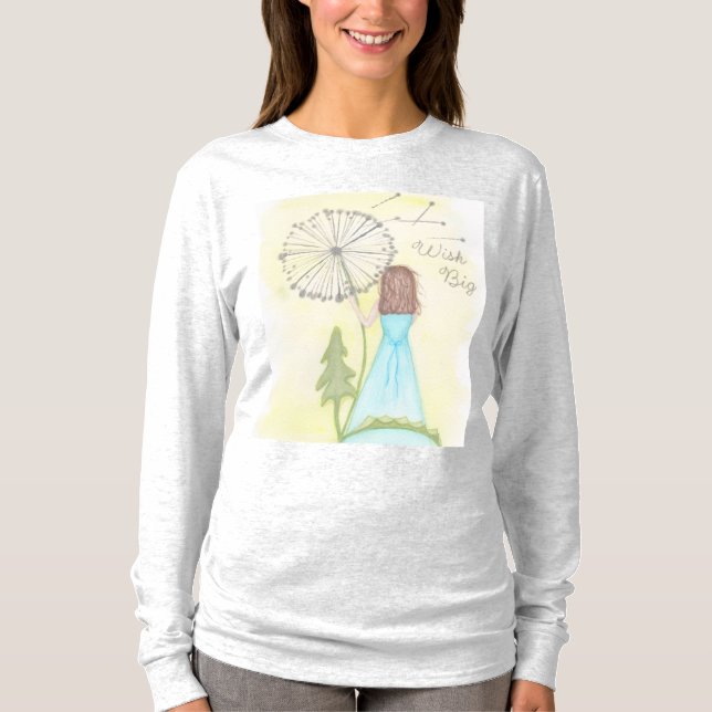 Önska på en dandelion liten flicka t shirt (Framsida)