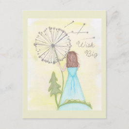 Önska på en dandelion liten flicka tilläggskort