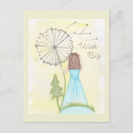 Önska på en dandelion liten flicka tilläggskort