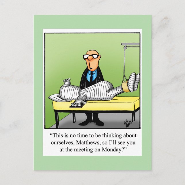 Önska Skämt Julkort "Måndagsmöte" Vykort (Framsida)