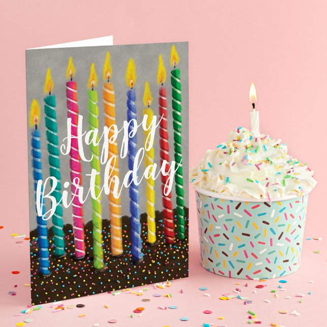 Önska Stora Grattis på födelsedagen Candles Kort (Skapare uppladdad)