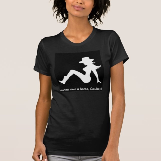 Önska till rädda en häst, Cowboy? tshirt T Shirt (Framsida)