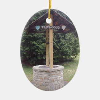 önska väl julgransprydnad keramik