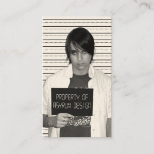 önskad affisch för asyrum mugshot visitkort