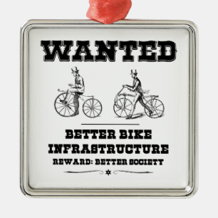 Önskad bättre bike-infrastruktur julgransprydnad metall