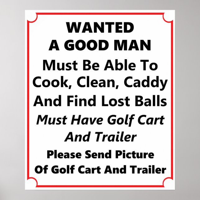 Önskad Bra Man - Golf Poster (Framsidan)