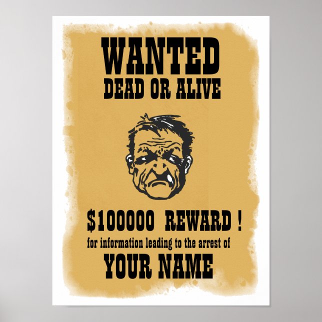 Önskad, död eller levande poster (Framsidan)