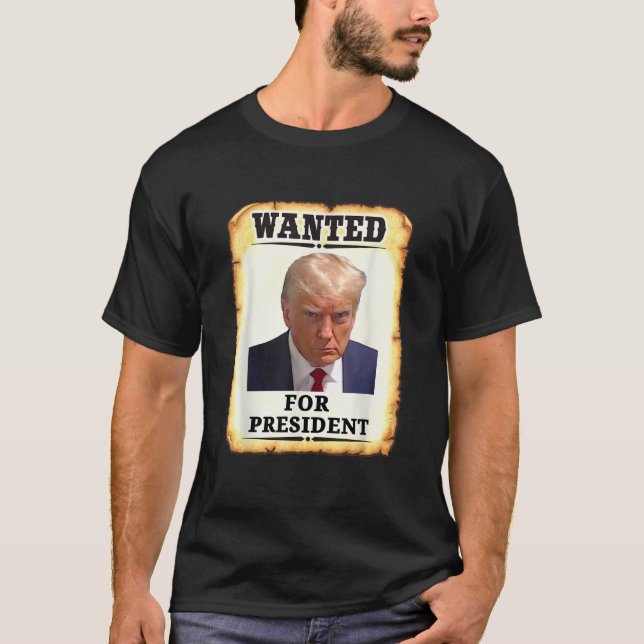 Önskad Donald Trump inför president 2024 USA flagg T Shirt (Framsida)