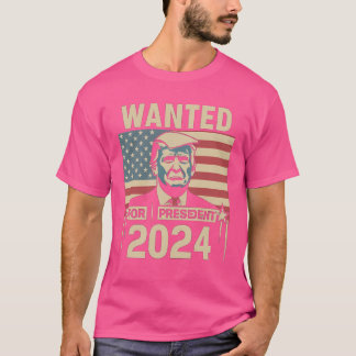 Önskad för president Trump 2024 Mugg Shot T Shirt