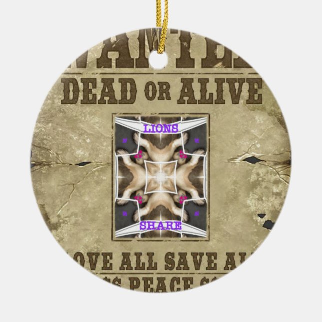 Önskad fred julgransprydnad keramik (Framsidan)