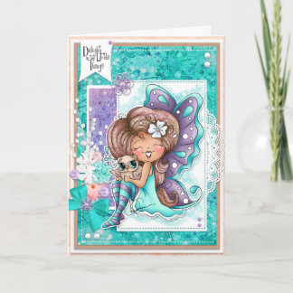 Önskad hälsningskort i lilla Sak Kort