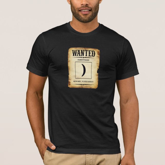 Önskad parentes - programmera t-skjortan tee shirt (Framsida)