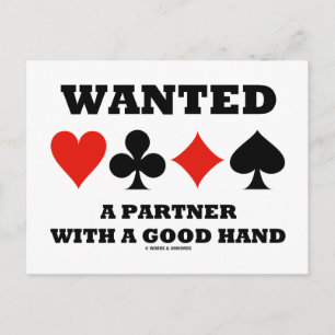 Önskad partner med Bra hand (Kostym med fyra kort) Vykort
