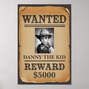 Önskad Poster - Personlig Vilda western Cowboy